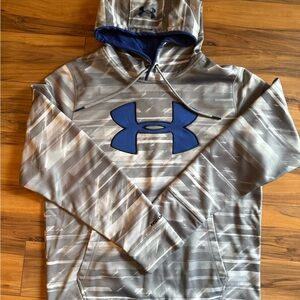 Under Armour ColdGear Hoodie | Size Medium | Blue & Grey Graphic